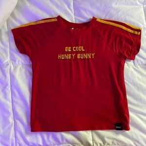 “ Be Cool Honey Bunny” Oh-Mighty Red Croptop